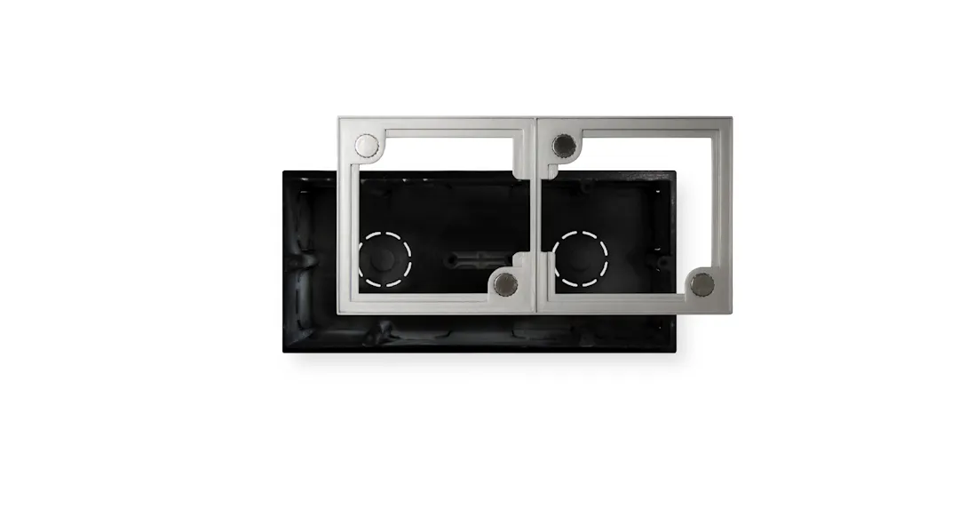 WPA2FMBOX In-wall double flush mount installation box